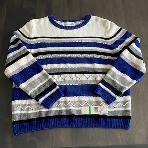 Women’s Alfred Dunner Soft Sweater Size Large New With Tags Cobalt Blue, Beaded